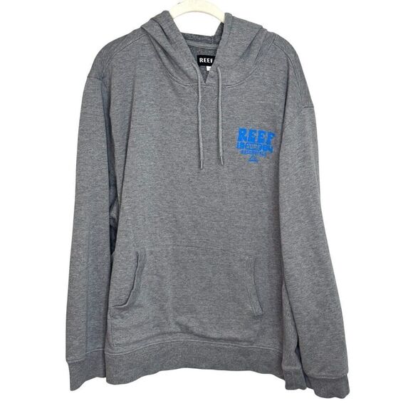 Reef Mens Hoodie Sweatshirt Size XXL Steel Grey / Blue Essentials - Picture 1 of 6